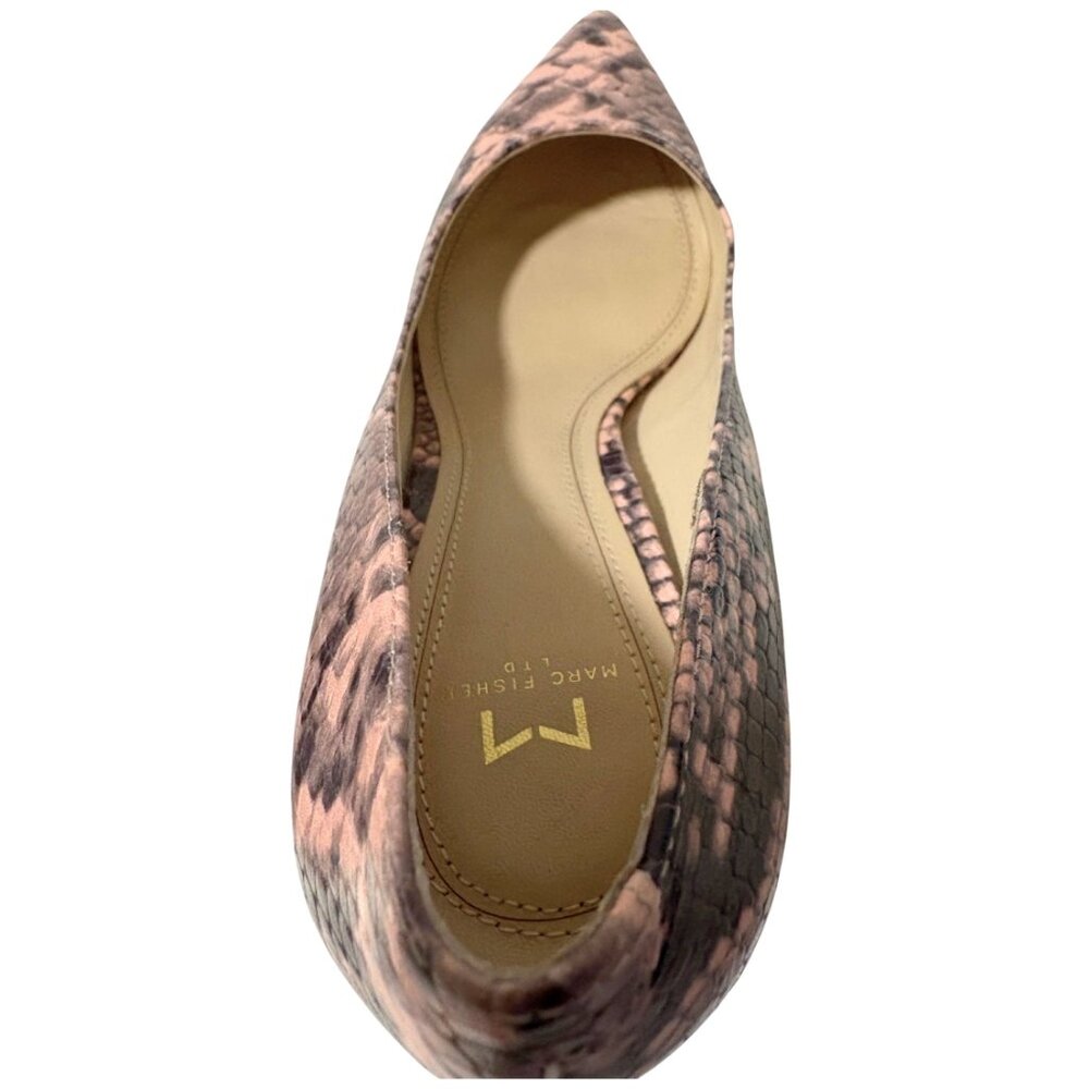 Marc Fisher Pink Snake Print Clear Block Pointed … - image 4